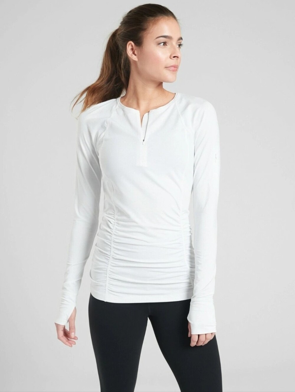 Athleta | White Pacifica Contoured Athletic Top Size Large